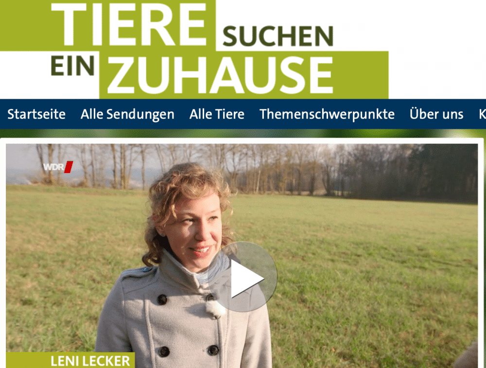 Leni Lecker bei Tiere suchen ein Zuhause